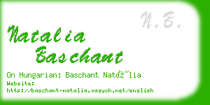 natalia baschant business card
